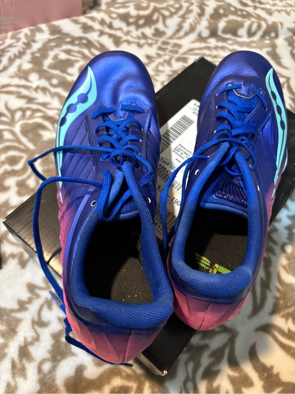 Saucony Women's Blue with Pink Gradient Athletic Running Shoes